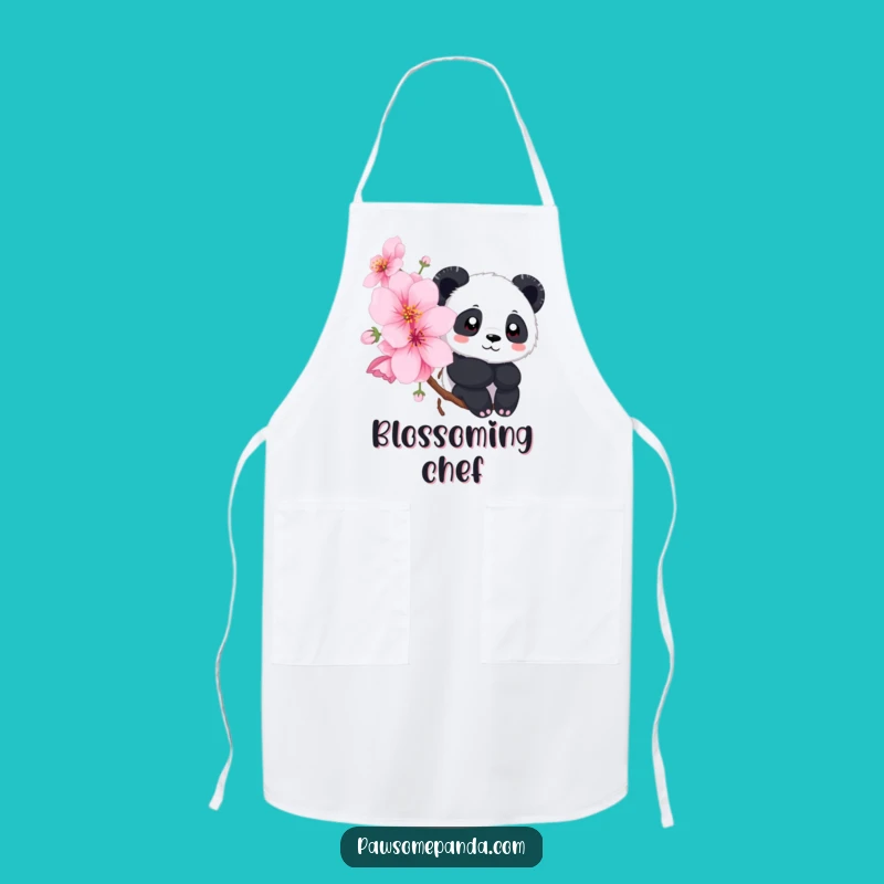 Funny Panda Apron: Blossom Peek Kitchen Fun, Charming Funny Gift for Cooks