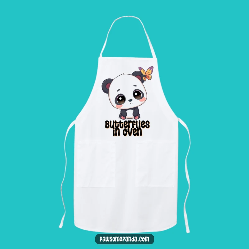 Funny Panda Garden Apron - Whimsical Butterfly Wear, Perfect Funny Gift!