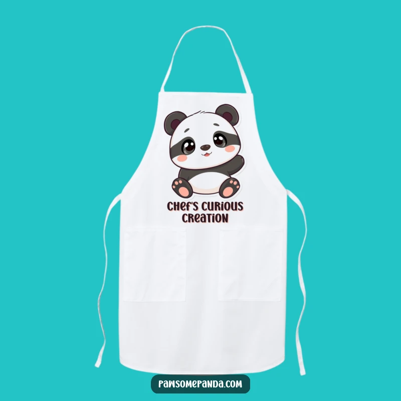 Funny Curious Panda Kitchen Apron: Cook with Adorable Style