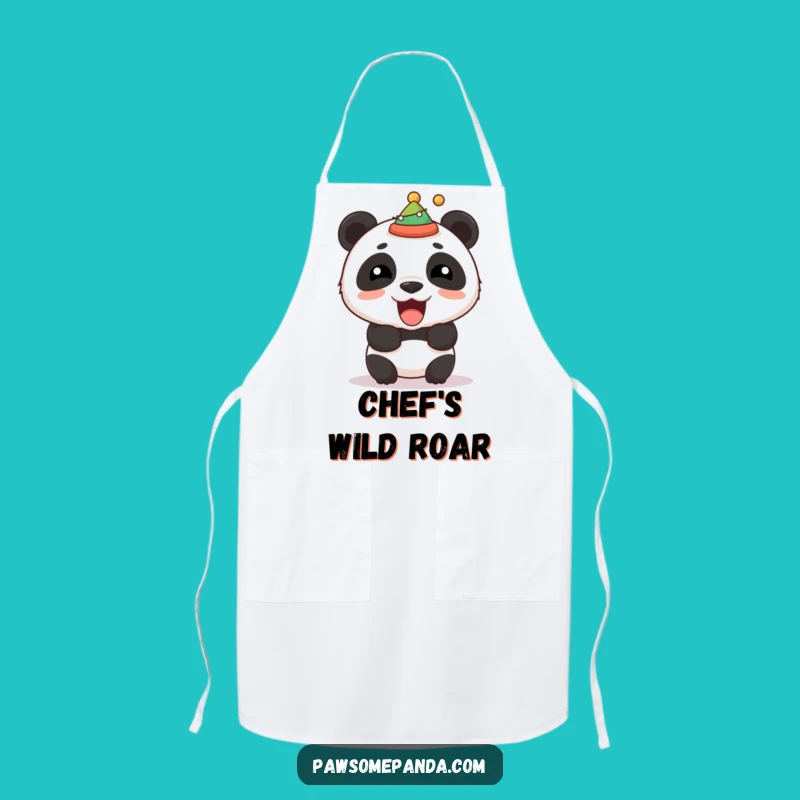 Funny Panda Roar Hat Apron - Festive Kitchen Fun & Gift