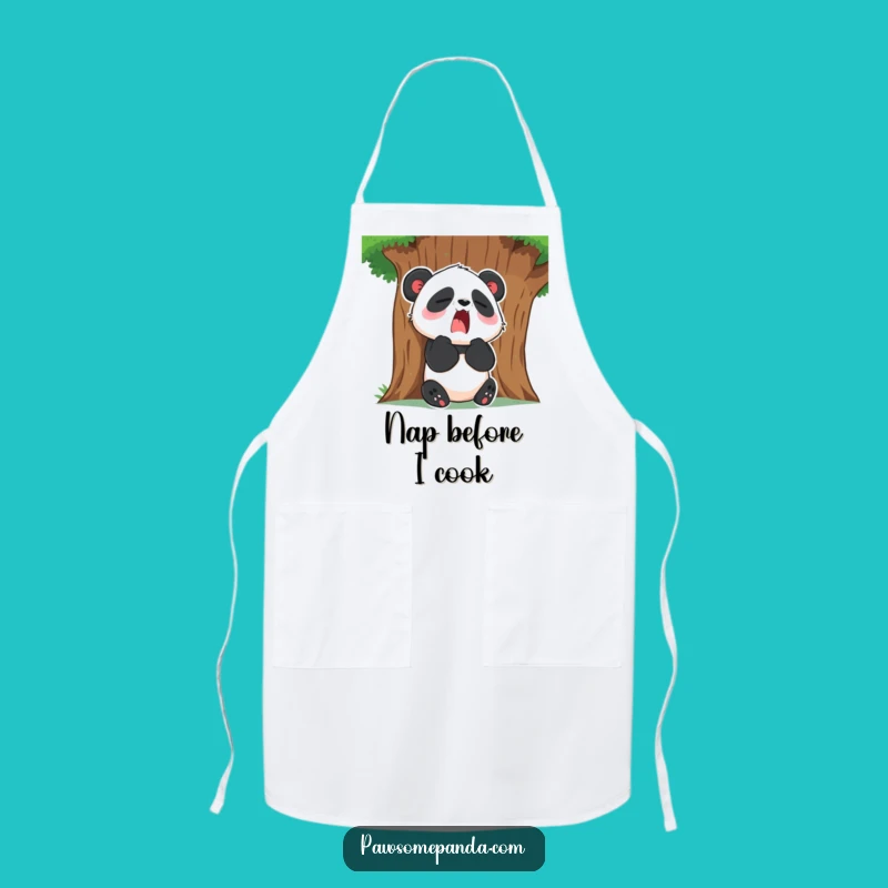 Funny Sleepy Panda Yawn Apron: Cook with Calm, A Perfect Funny Gift!