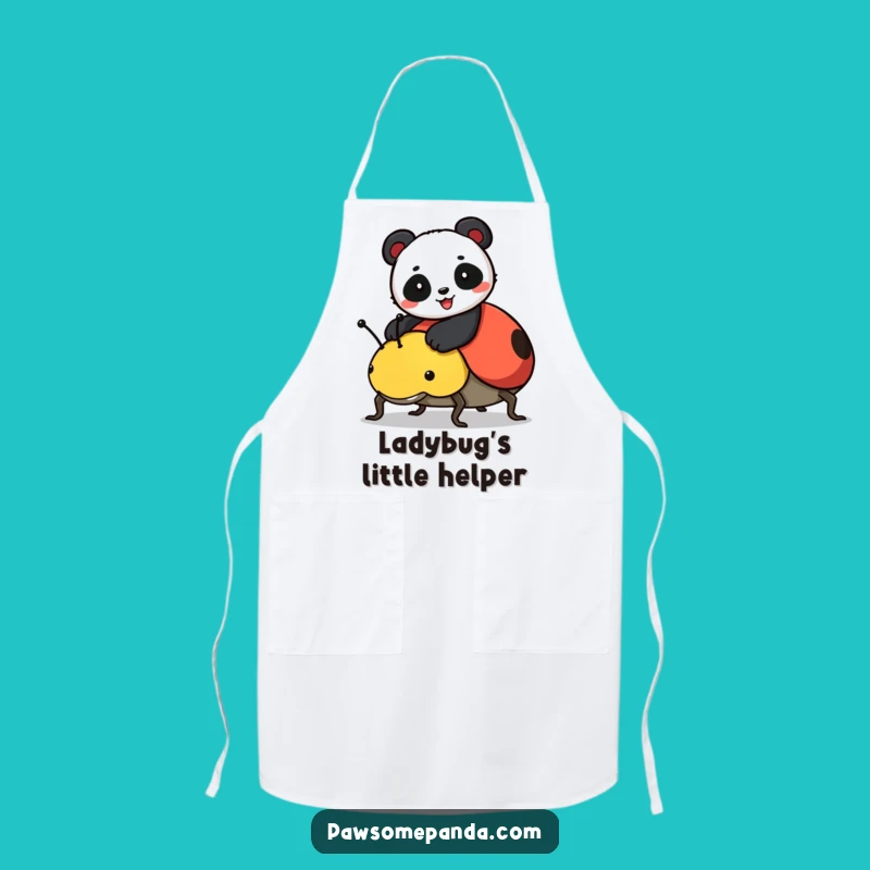 Funny Panda Ladybug Ride Apron - Kitchen Fun & Cute Cooking Accessory