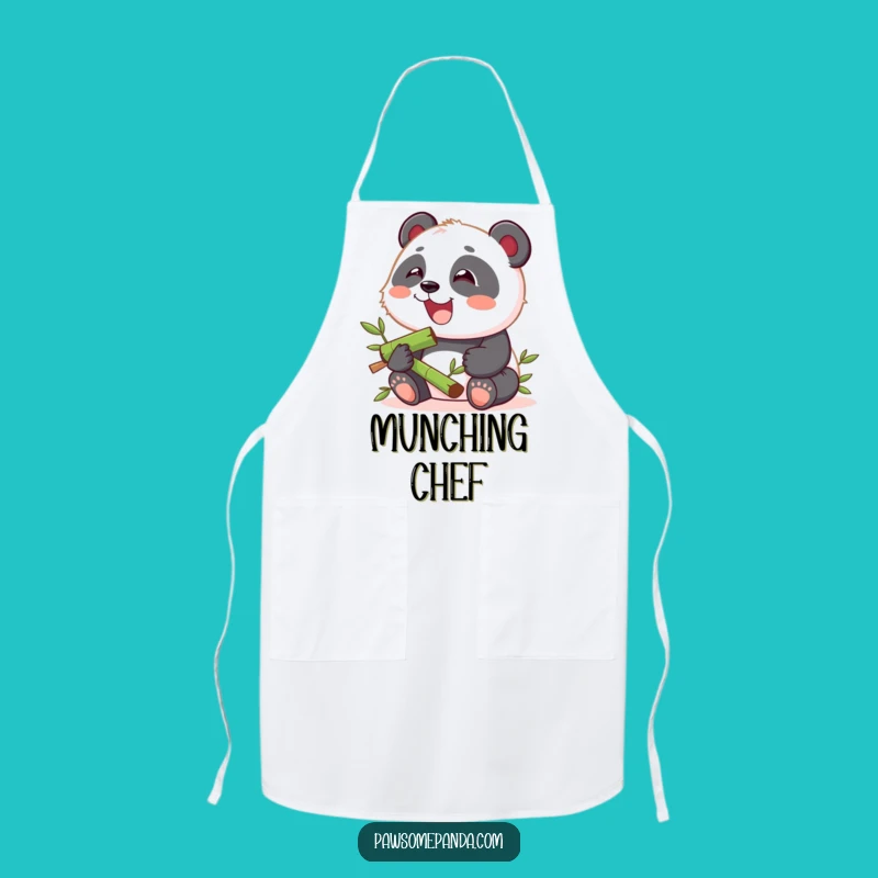 Funny Kawaii Panda Munching Apron: Kitchen Panda Art, Charming Funny Gift Accessory