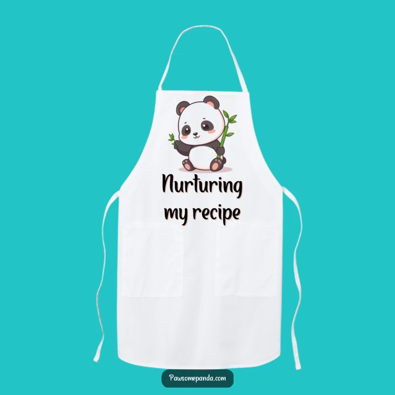 Funny Panda Bamboo Pat Apron: Cook with Care, A Perfect Funny Gift!