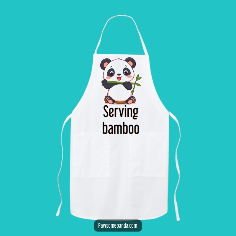 Funny Panda Balancing Bamboo Apron - Chef's Zen & Hilarious Kitchen Wear!