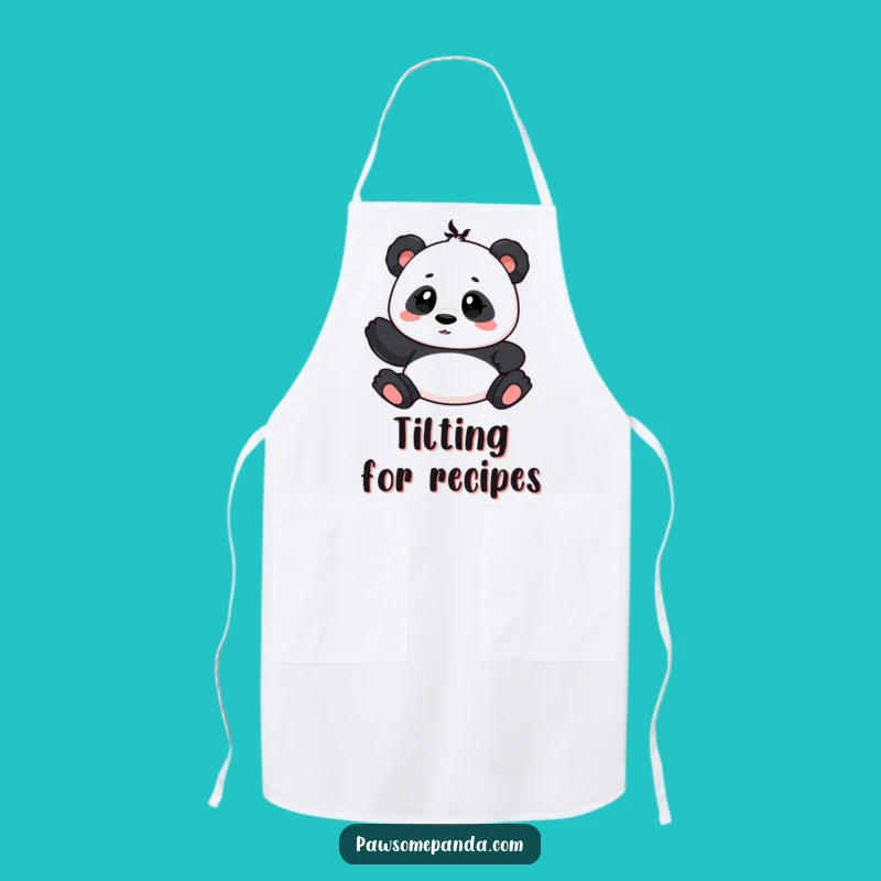 Funny Curious Panda Apron: Kitchen Inquiries with Cute Cartoon Chef Style Gift!