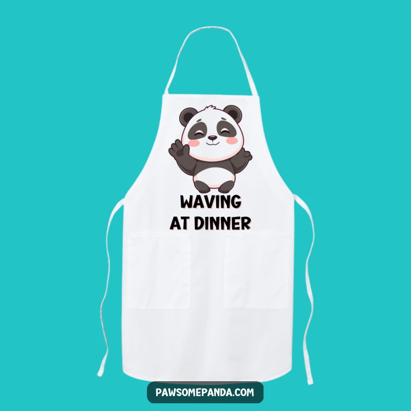 Funny Smiling Panda Happy Wave Apron, Hilarious Kitchen Gift