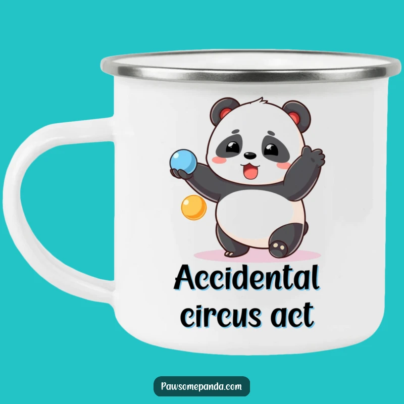 Durable Funny Chubby Panda Juggling Camping Mug - Adventure with a Smile