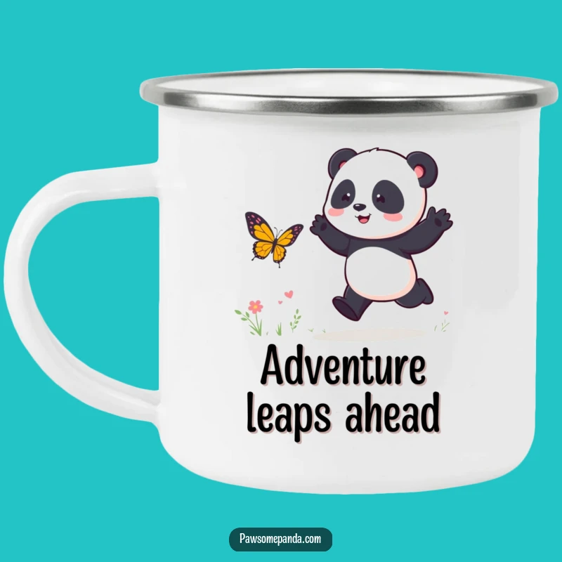 Adventure Funny Panda Butterfly Chase Camping Mug: Sip & Smile, A Perfect Funny Gift!