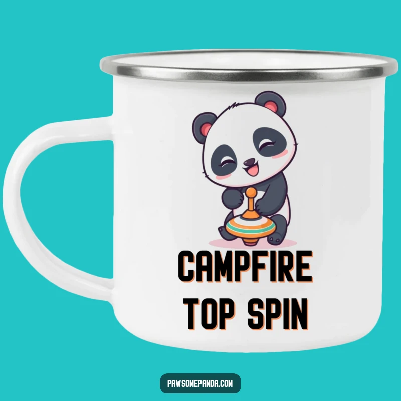 Funny Panda Balancing Enamel Camping Mug: Fun on the Go!