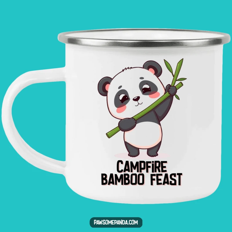 Funny Panda Bamboo Camping Mug: Focused Panda for Outdoors, Humorous Gift