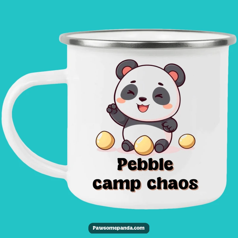 Funny Panda Juggling Enamel Camping Mug: Adventure and Laughter!