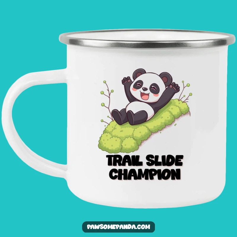 Funny Panda Slide Camp Mug: Outdoor Fun, Hilarious Panda Gift