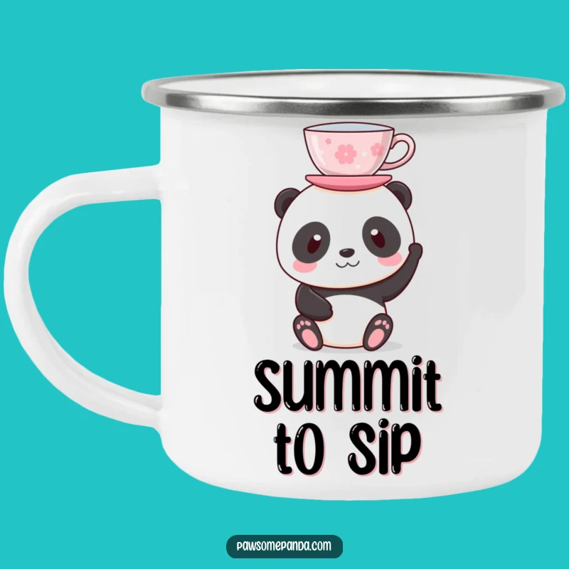 Funny Panda Tea Break Camping Mug - Durable Balancing Cup, Perfect Funny Gift!
