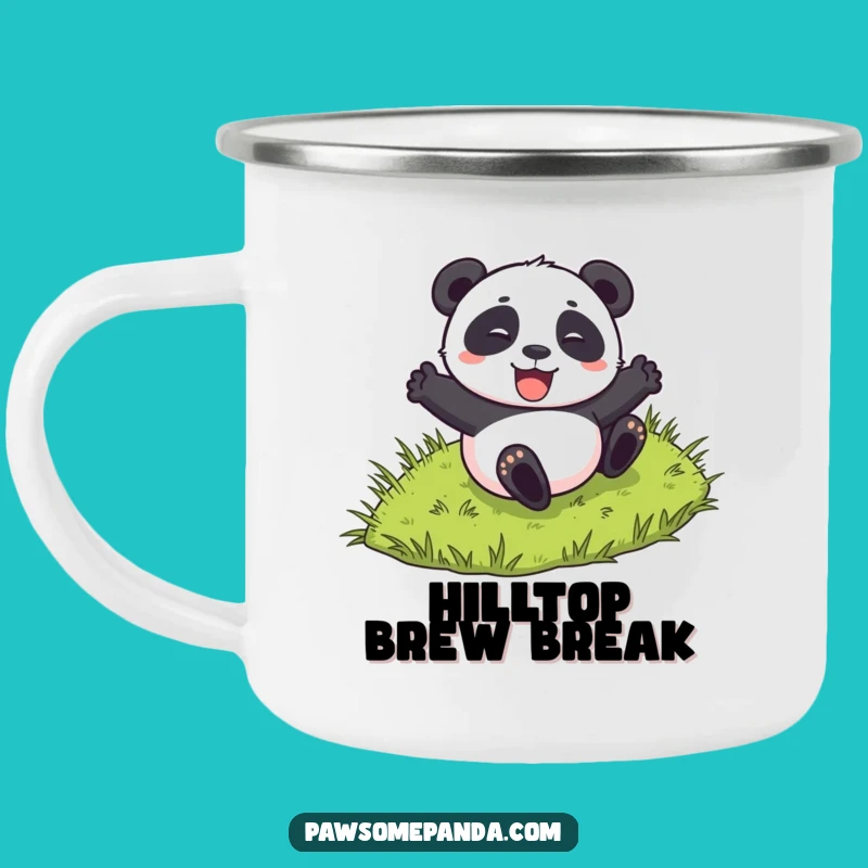 Funny Rolling Panda Camping Mug: Hilarious Companion for Outdoor Fun