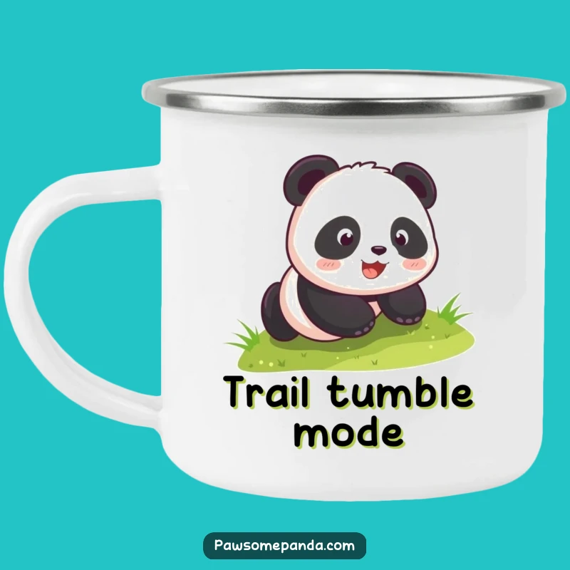Funny Kawaii Panda Rolling Hill Camping Mug - Durable Cute Outdoor Panda Cup