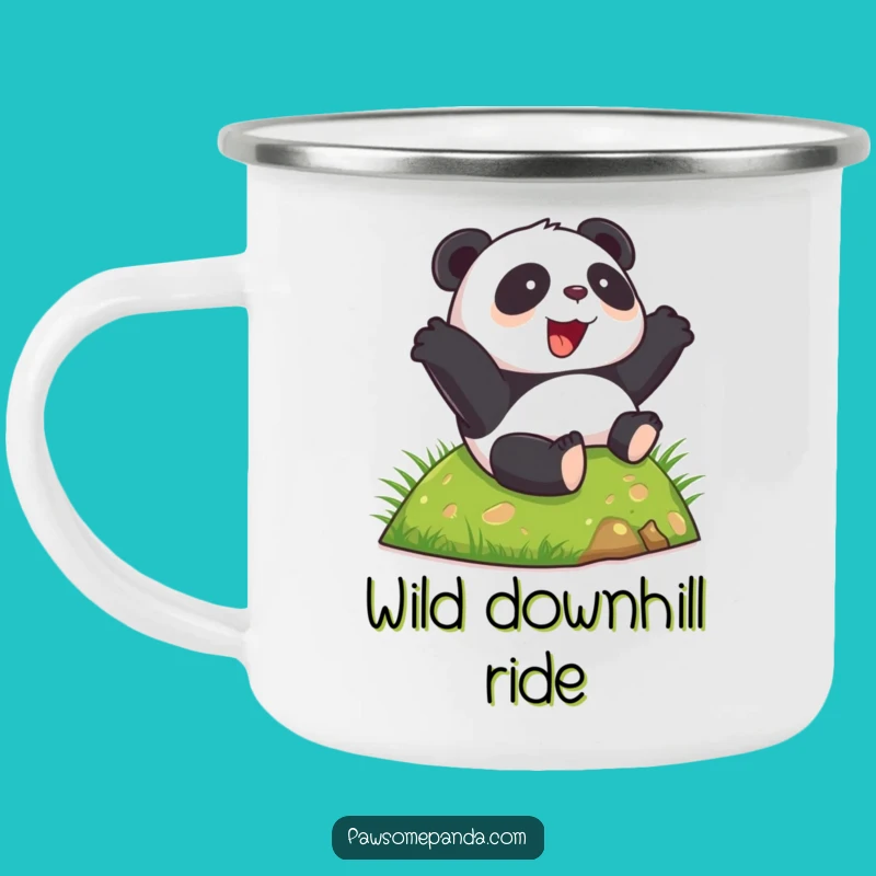 Durable Funny Happy Panda Rolling Camping Mug - Adventure with Pure Joy