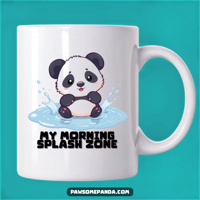 Funny Kawaii Panda Splashing Puddle Mug - Playful Cute Panda Gift