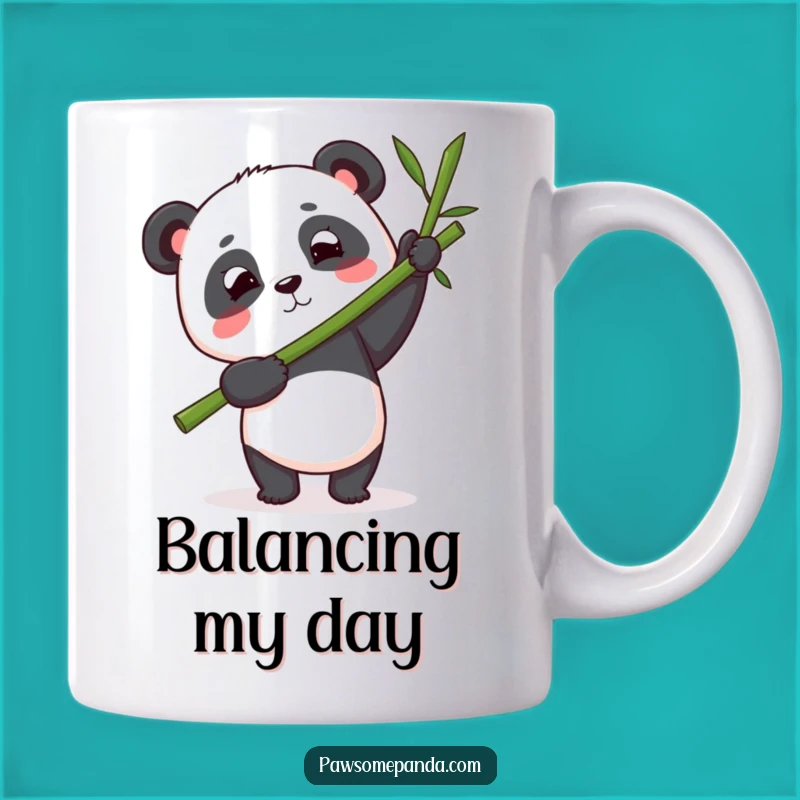 Funny Panda Bamboo Mug: Determined Panda Balance, Perfect Humorous Gift for Achievers