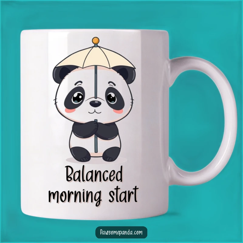 Funny Panda Umbrella Nose Mug: Adorable Balancing Act Funny Gift