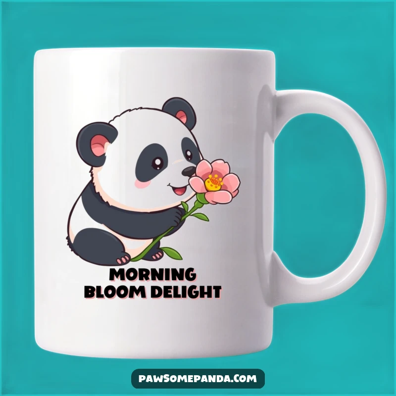 Funny Panda Flower Mug: Curious Sniffing Panda, Perfect Humorous Gift for Nature Lovers