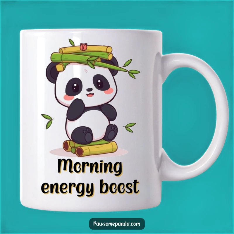 Funny Panda Bamboo Tower Mug: Balancing Act, Hilarious Panda Gift Idea