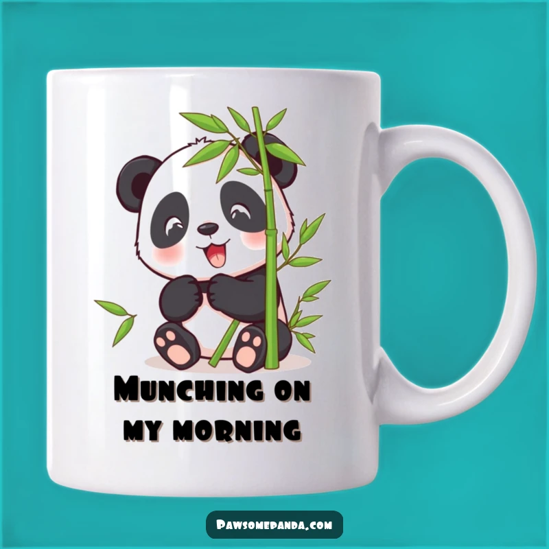 Funny Panda Bamboo Munching Mug: Happy Character for Snack Lovers Gift