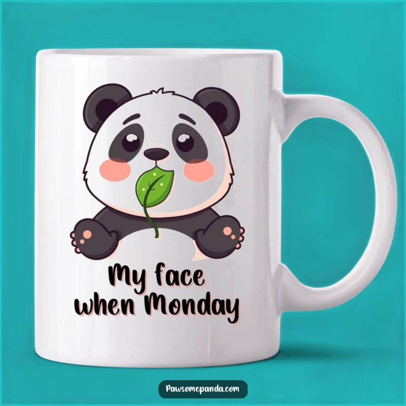 Funny Surprised Panda Leaf Nose Mug - Adorable Animal Gift