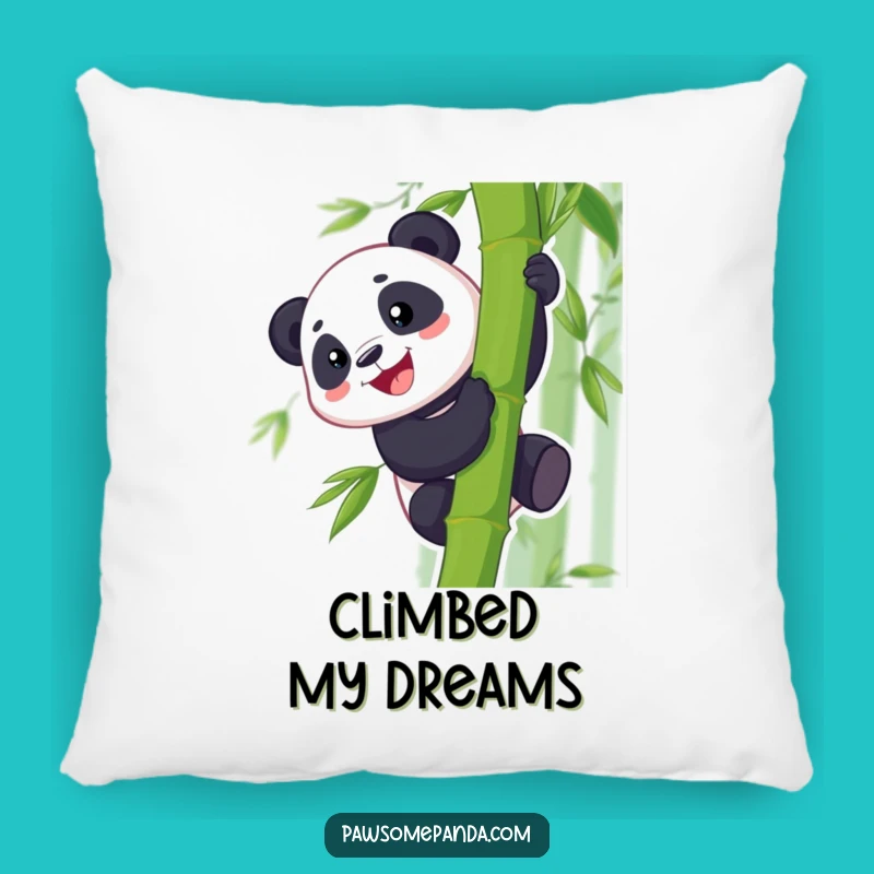 Funny Panda Bamboo Climb Pillow: Soft Grinning Climber's Hilarious Comfort