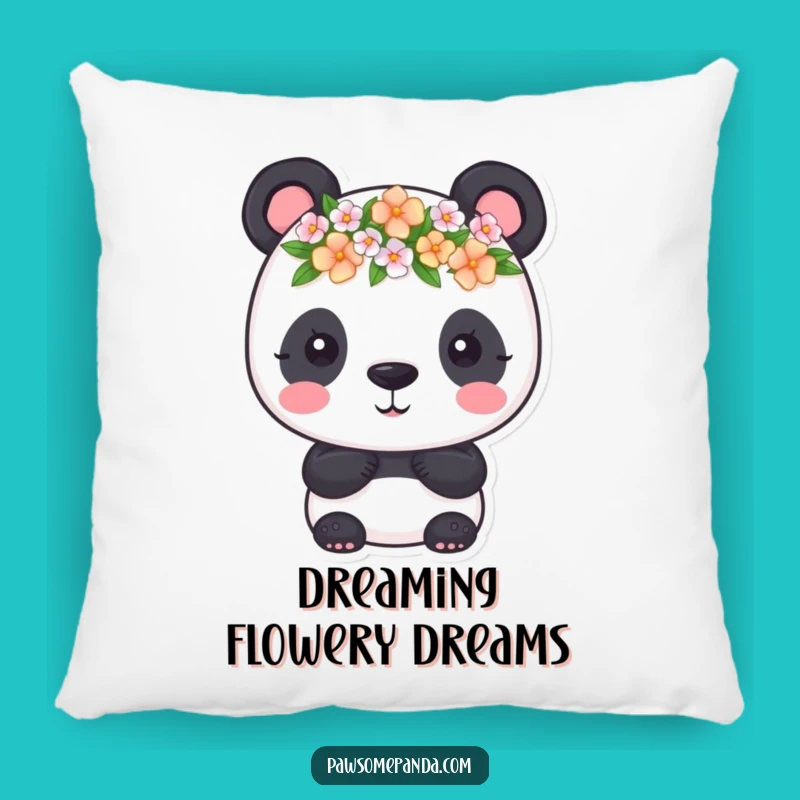 Funny Panda Flower Crown Pillow: Huggable Blooms and Cozy Comfort for Your Home