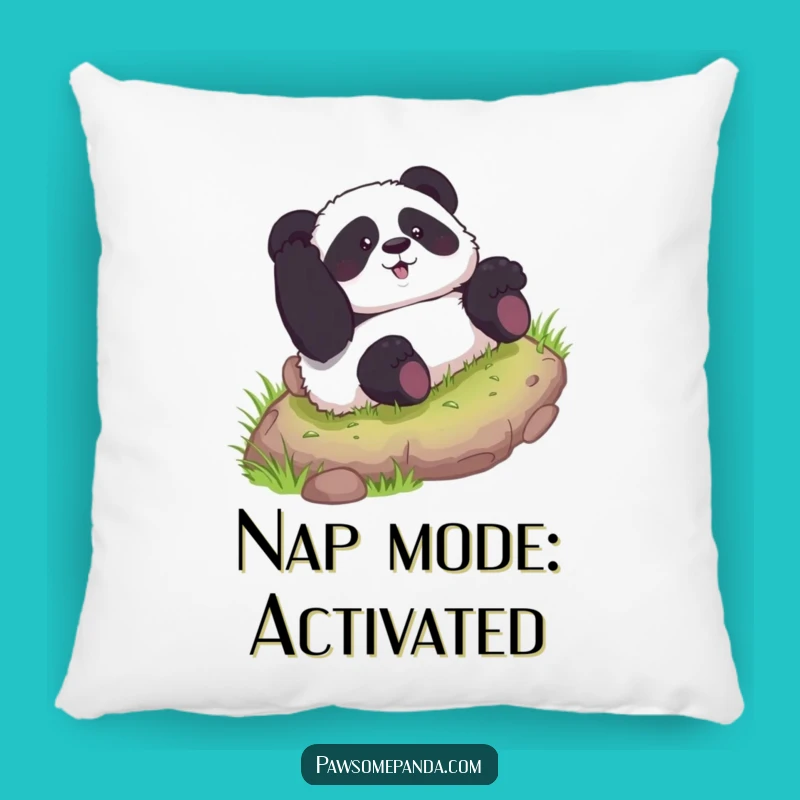 Funny Curious Panda Rolling Hill Pillow - Comfy & Hilarious Decor Gift