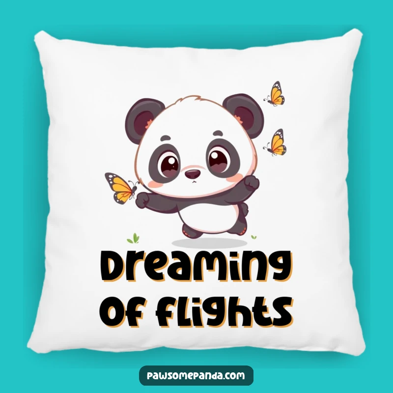 Funny Kawaii Panda Butterfly Pillow - Soft Cute Panda Accent Pillow