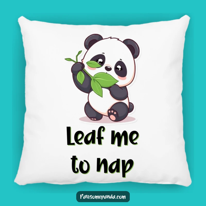 Funny Panda Bamboozling Leaf Pillow - Cozy & Cheeky Comfort Accent!