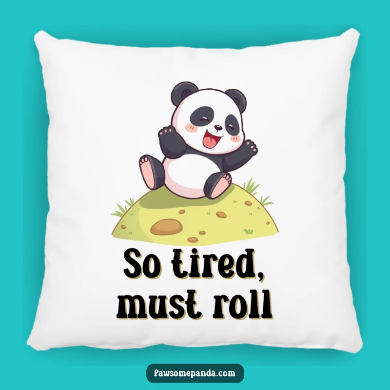 Funny Panda Rolling Hill Pillow - Cozy & Joyful Comfort Accent!