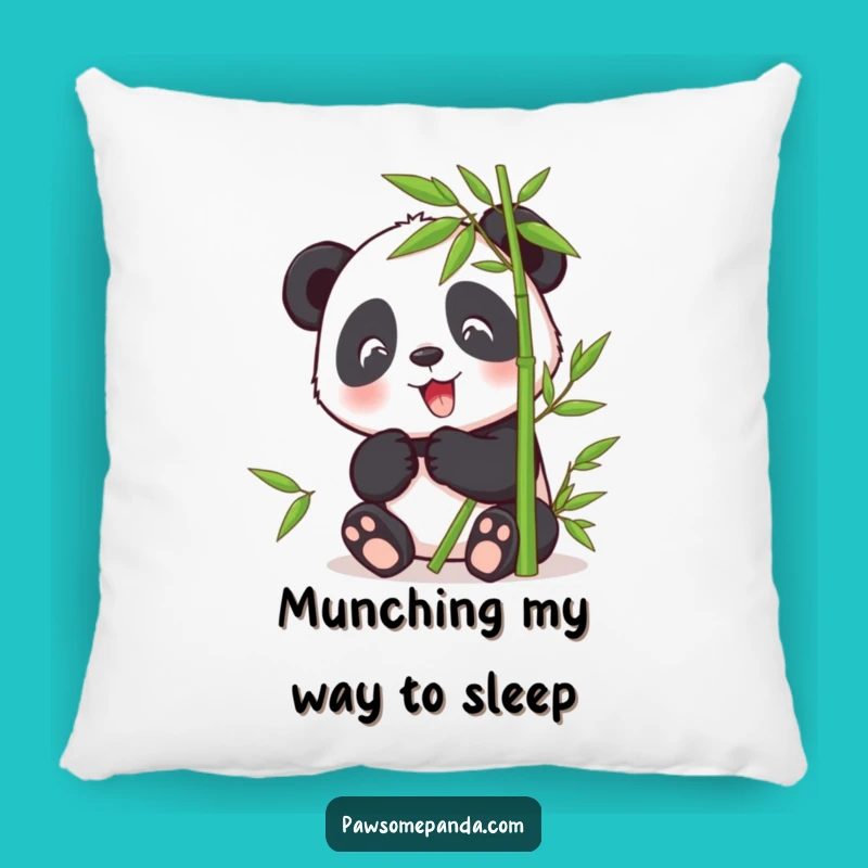 Funny Panda Bamboo Munching Pillow: Cozy Happy Character Cushion for Comfort Gift