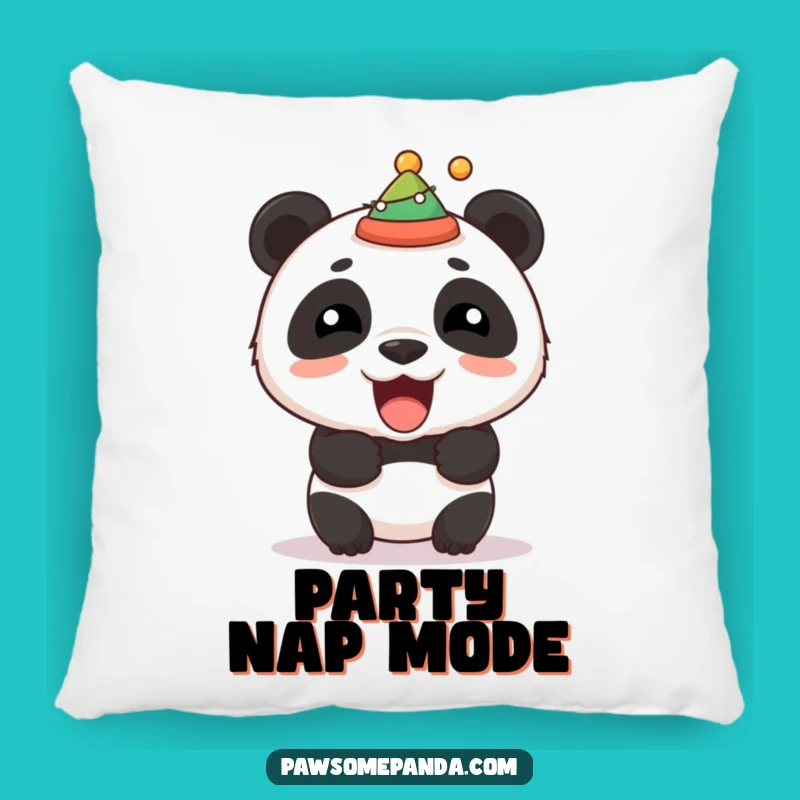 Funny Panda Roar Hat Pillow - Soft & Playful Decorative Cushion