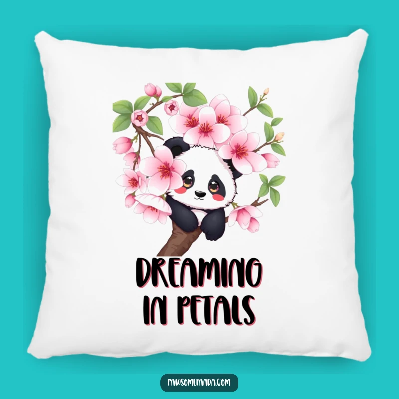 Soft Funny Curious Panda Cherry Blossom Pillow - Cozy Comfort with a Peek