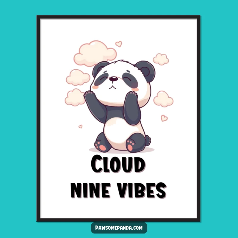 Funny Panda Cloud Digital Art - Instant Dreamy Download Gift