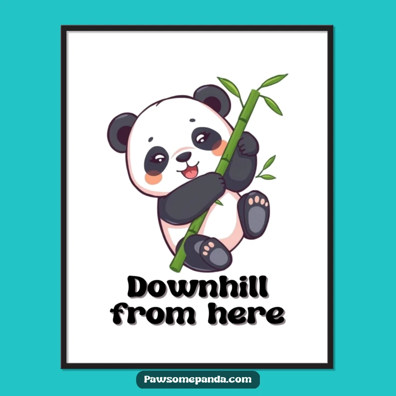Funny Panda Bamboo Tumbling Digital Art - Instant Hilarious Decor for Panda Fans