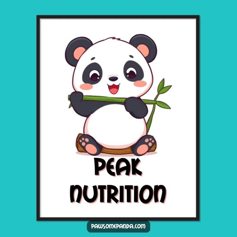Funny Panda Balancing Bamboo Digital Art - Instant Zen Download!