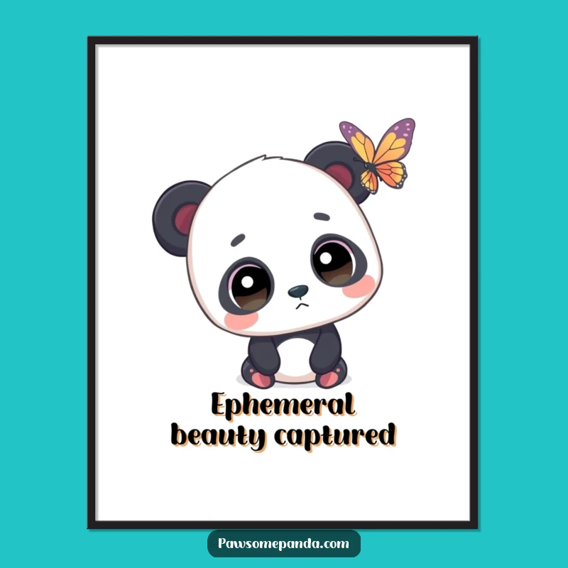 Funny Panda Butterfly Digital Art - High-Res Wonder Print, Fantastic Funny Gift!