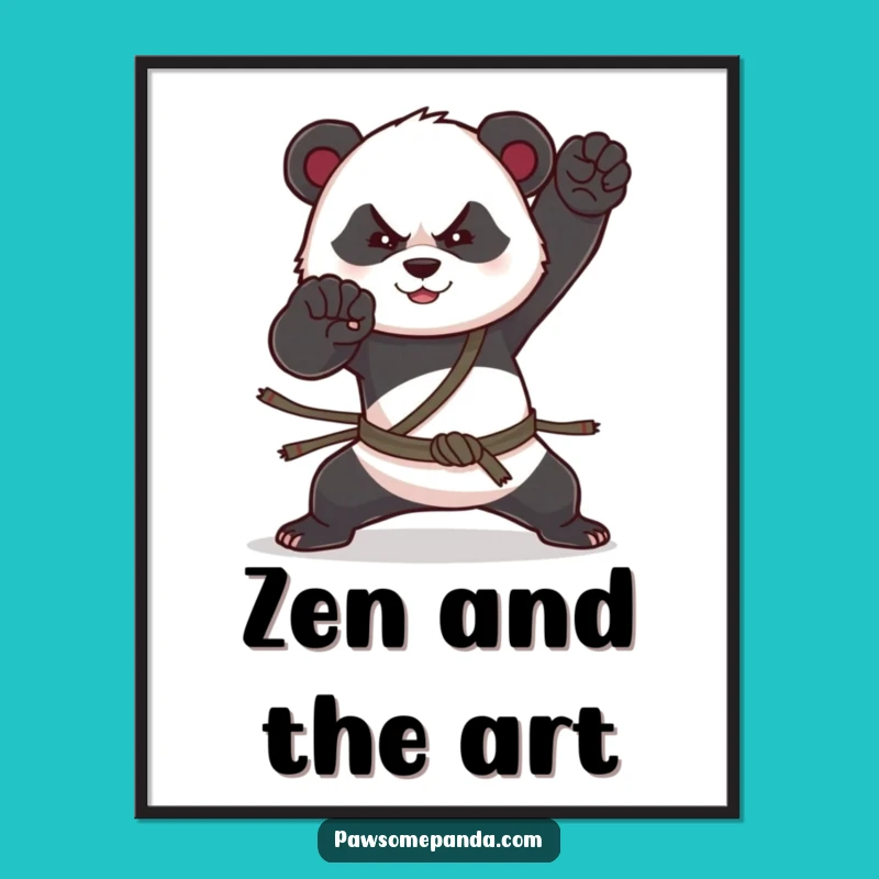 Funny Panda Warrior Digital Art - High-Res Martial Arts Print, Terrific Funny Gift!