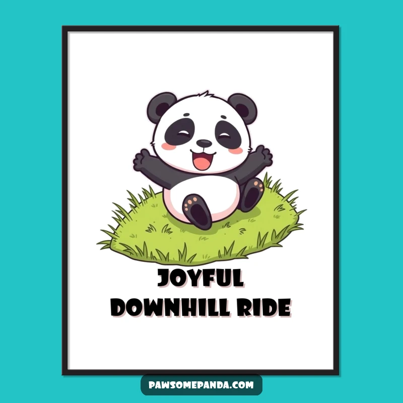 Funny Rolling Panda Digital Print: Instant Playful Art for Hilarious Homes