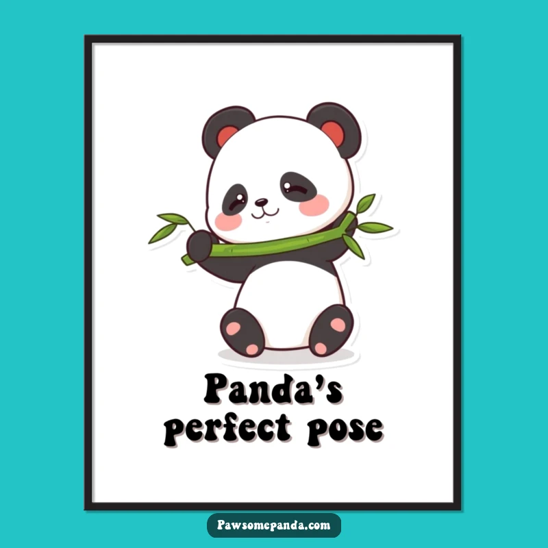 Funny Balancing Panda Digital Art: Instant Whimsy Download