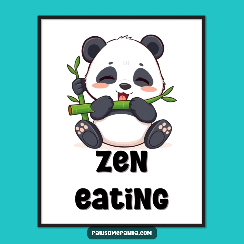 Funny Panda Bamboo Bliss Digital Art - Instant Download Serene Decor