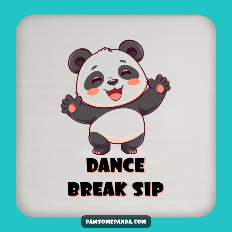 Funny Playful Panda Dance Coasters - Protect Surfaces with Groovy Art