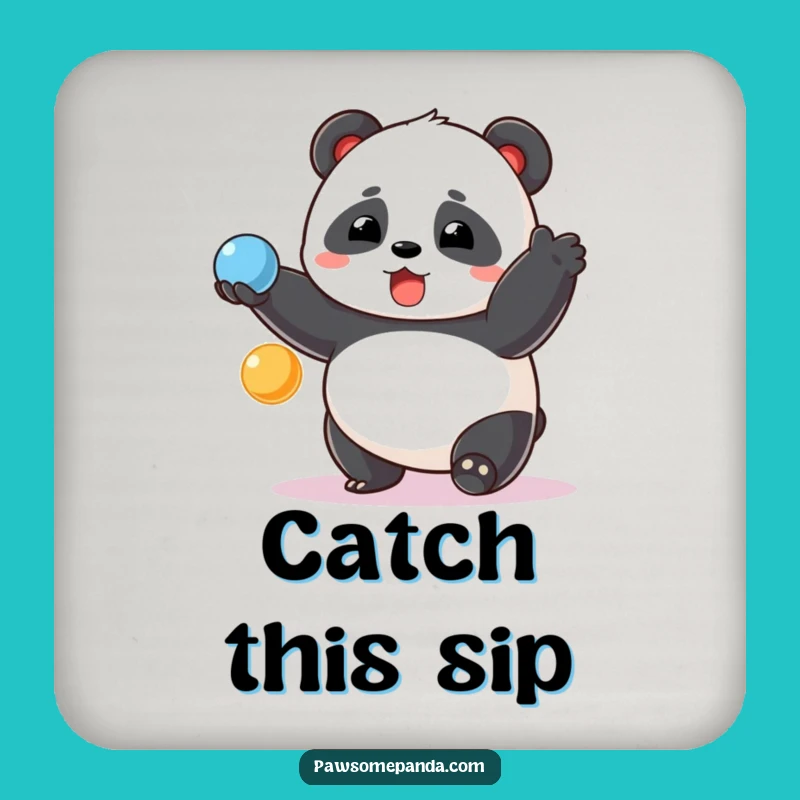 Funny Chubby Panda Juggling Coasters - Protect Surfaces with Playful Art