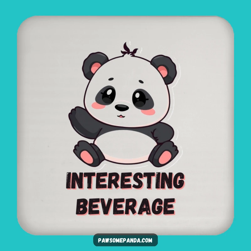 Funny Curious Panda Drink Coaster: Protect Surfaces with Intriguing Cartoon Charm Gift!