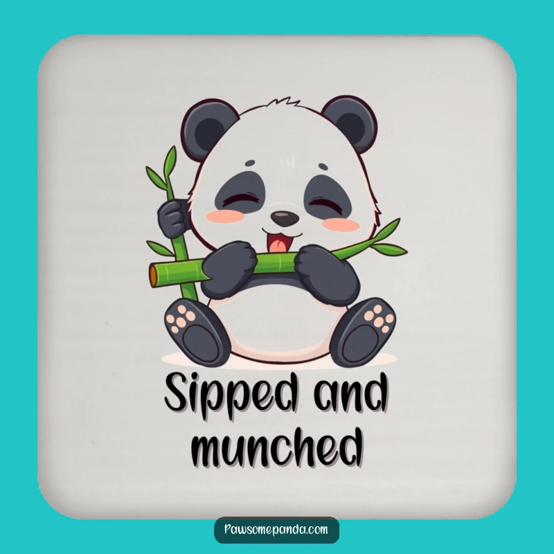 Funny Panda Bamboo Bliss Coaster - Protect Surfaces with Serene Art
