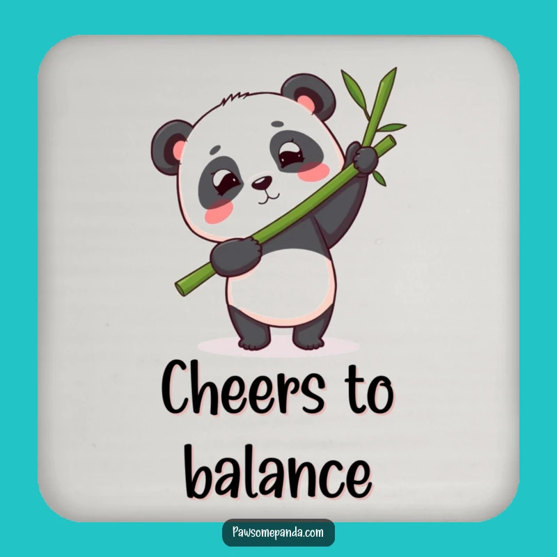 Funny Panda Bamboo Coasters: Protect Surfaces with Focused Panda Art, Humorous Gift Set